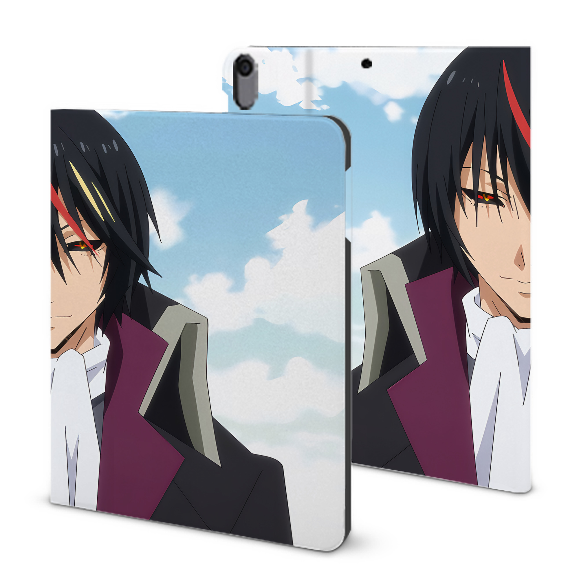 （画像用） 転スラ Regarding Reincarnated to Slime IPad ケース ブック型 PUレザー TPU 耐衝撃 軽量 薄型 ペン収納なし 全面保護 IPad 各モデル対応